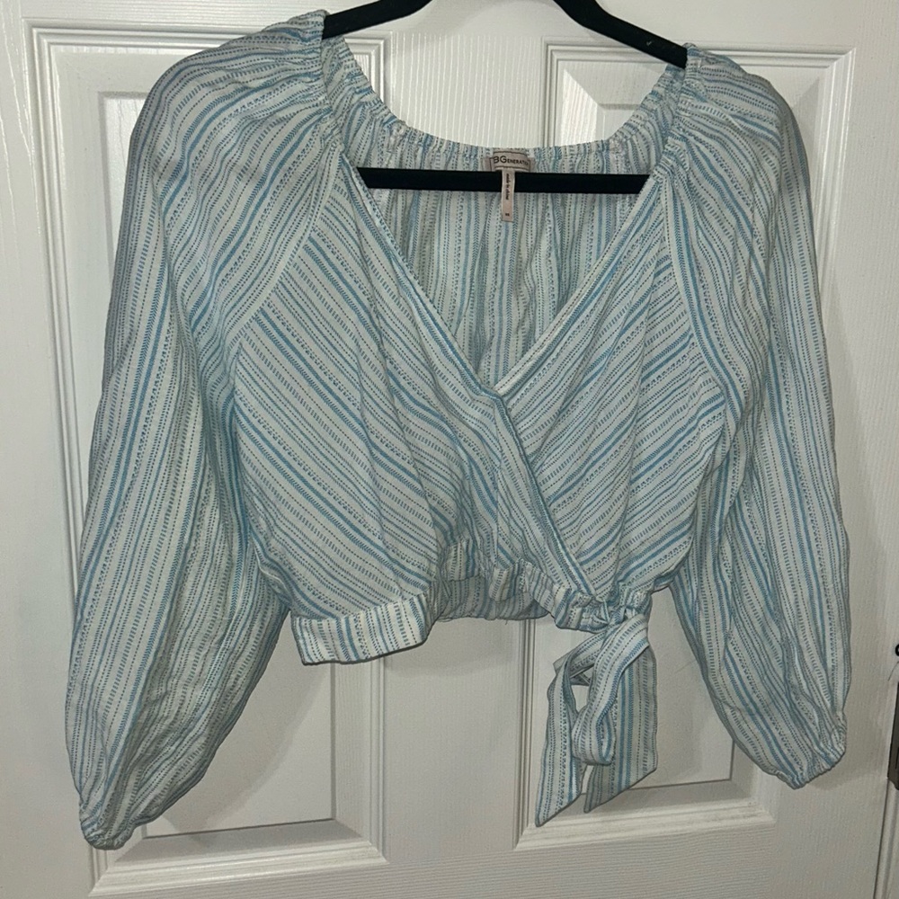BCBGeneration Light Blue Striped Blouse